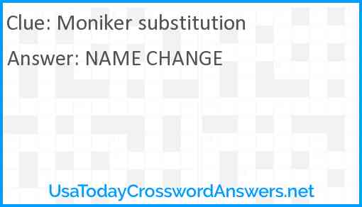 Moniker substitution Answer