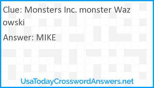 Monsters Inc. monster Wazowski Answer