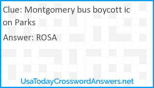 Montgomery bus boycott icon Parks Answer