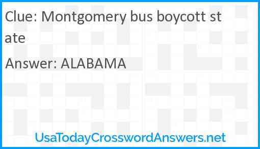 Montgomery bus boycott state Answer
