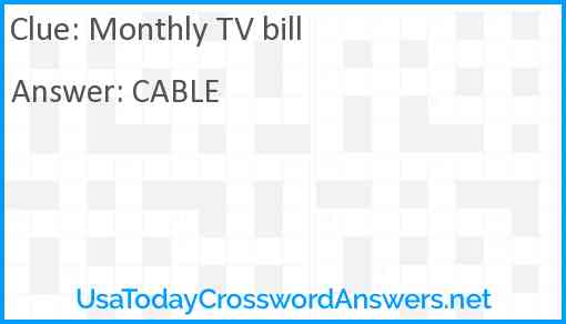 Monthly TV bill Answer
