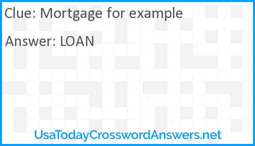 Mortgage for example Answer
