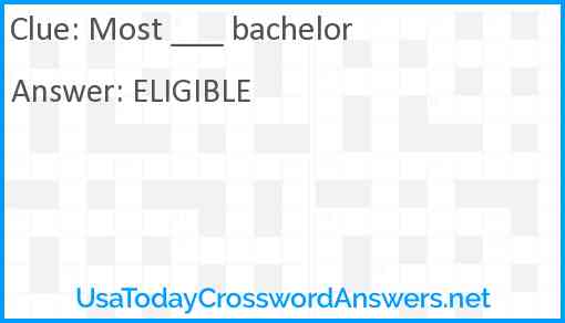 Most ___ bachelor Answer
