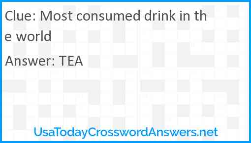 Most consumed drink in the world Answer