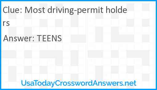 Most driving-permit holders Answer