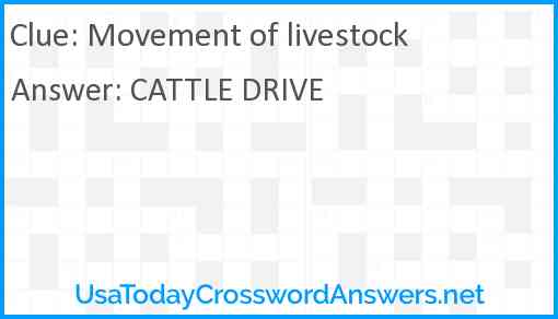 Movement of livestock Answer