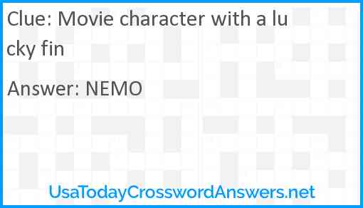 Movie character with a lucky fin Answer