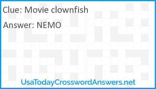 Movie clownfish Answer