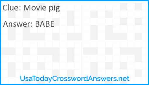Movie pig Answer