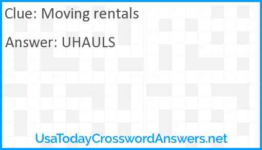 Moving rentals Answer