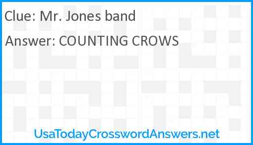 Mr. Jones band Answer