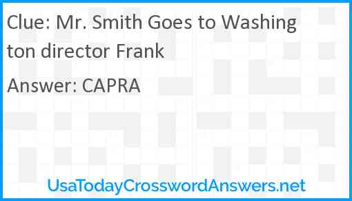 Mr. Smith Goes to Washington director Frank Answer