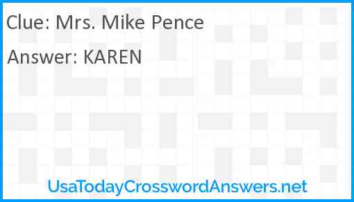 Mrs. Mike Pence Answer