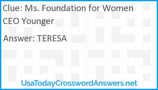 Ms. Foundation for Women CEO Younger Answer