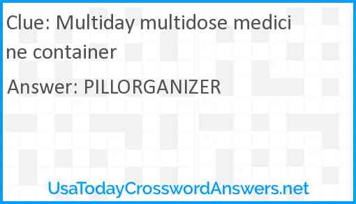 Multiday multidose medicine container Answer