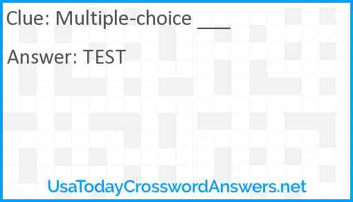 Multiple-choice ___ Answer