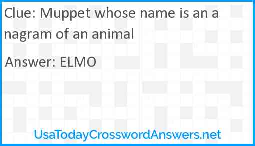 Muppet whose name is an anagram of an animal Answer