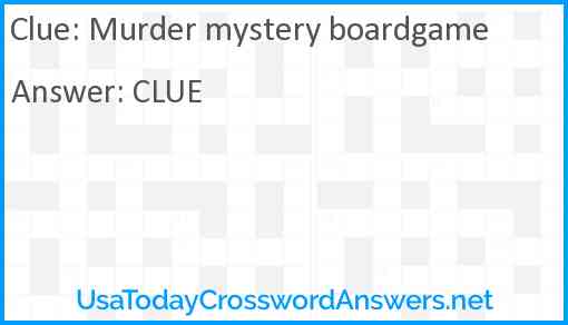 Murder mystery boardgame Answer