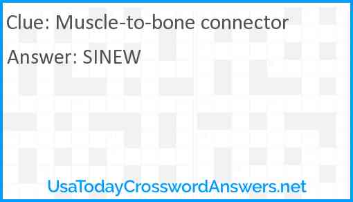 Muscle-to-bone connector Answer