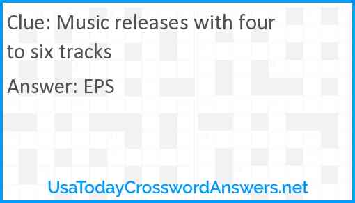 Music releases with four to six tracks Answer
