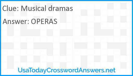 Musical dramas Answer