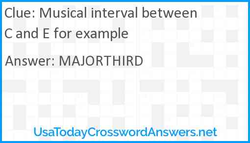 Musical interval between C and E for example Answer