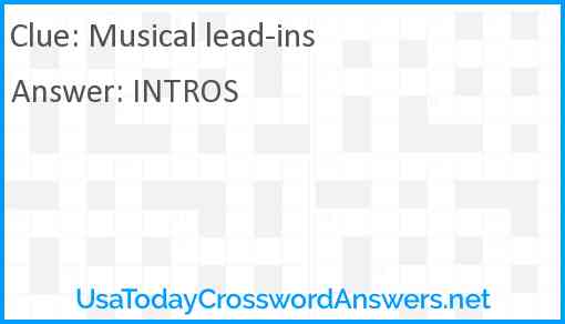 Musical lead-ins Answer