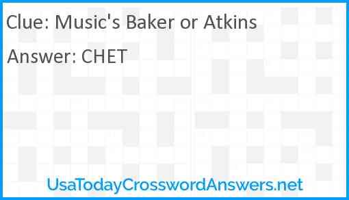 Music's Baker or Atkins Answer