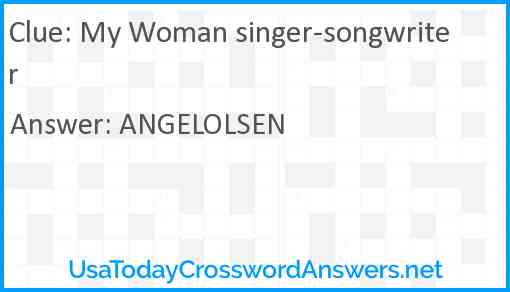 My Woman singer-songwriter Answer