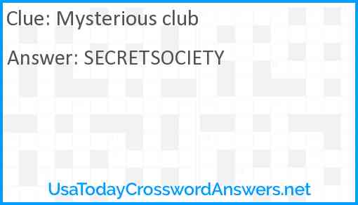 Mysterious club Answer