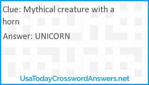 Mythical creature with a horn Answer