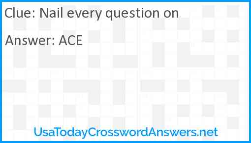 Nail every question on Answer