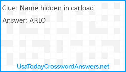 Name hidden in carload Answer
