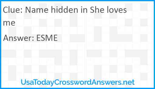 Name hidden in She loves me Answer