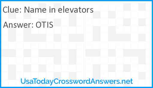 Name in elevators Answer