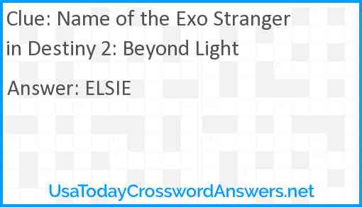 Name of the Exo Stranger in Destiny 2: Beyond Light Answer