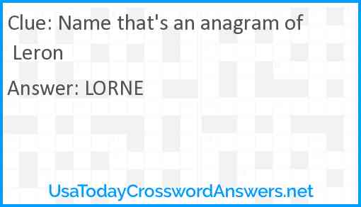 Name that's an anagram of Leron Answer