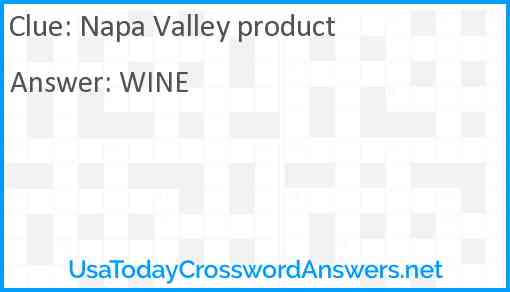 Napa Valley product Answer