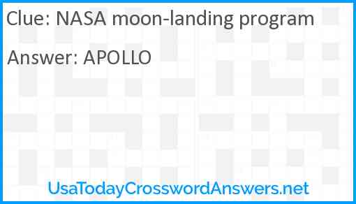 NASA moon landing program Answer
