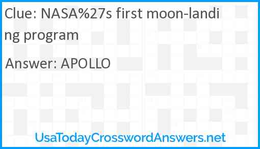 NASA%27s first moon-landing program Answer