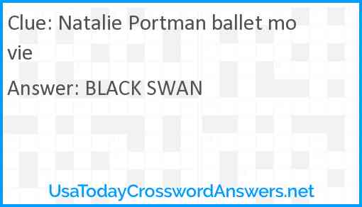 Natalie Portman ballet movie Answer
