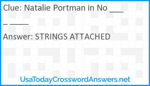 Natalie Portman in No ____ ____ Answer