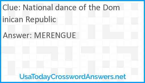 National dance of the Dominican Republic Answer