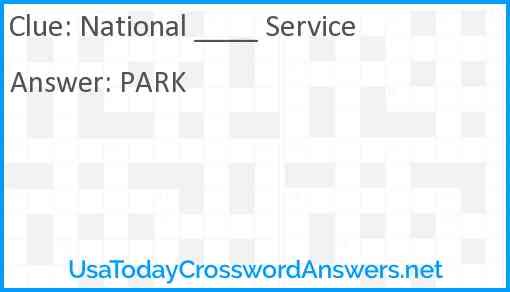 National ____ Service Answer