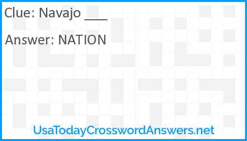 Navajo ___ Answer