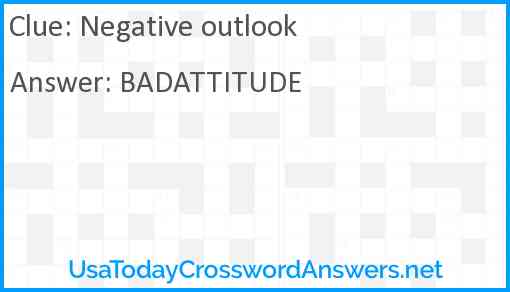 Negative outlook Answer
