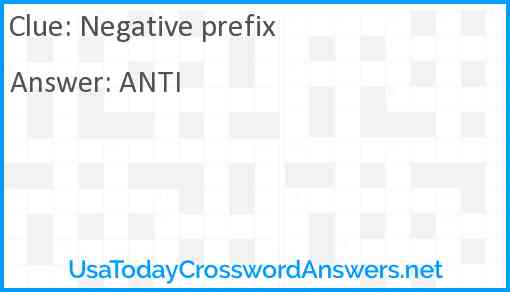 Negative prefix Answer
