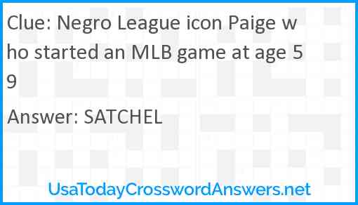 Negro League icon Paige who started an MLB game at age 59 Answer