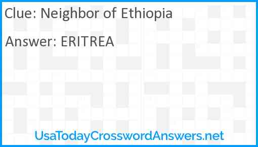 Neighbor of Ethiopia Answer