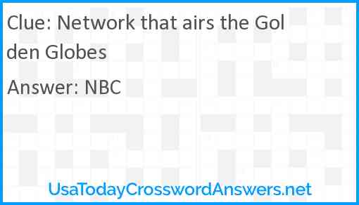 Network that airs the Golden Globes Answer